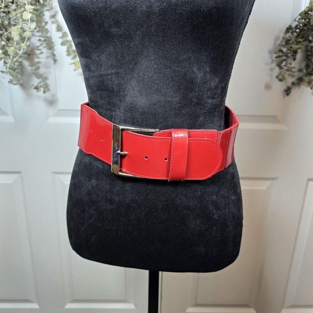 The Limited Red Stretchy Wide Belt Size 8 33" Long